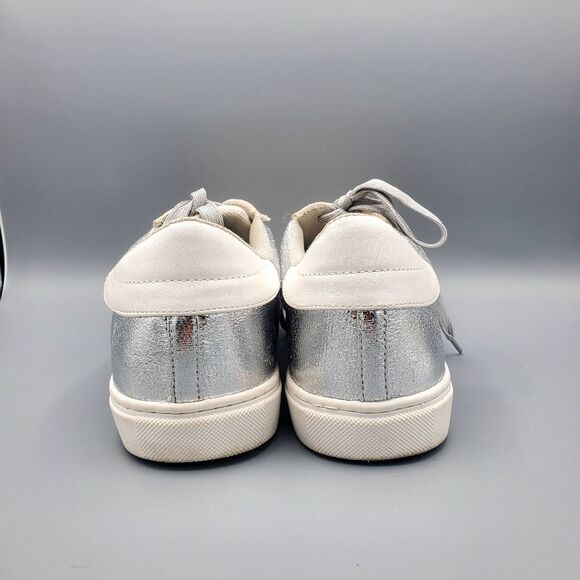 Party Beige Silver Metalic and Beige Suede Sneakers features a Star Size 10 - Picture 5 of 7